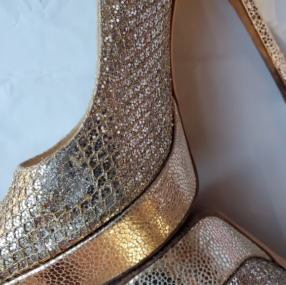 Jimmy Choo Peep-Toe Metallic 5" Stiletto heels Silver Italian 37 (US 7) - Picture 8 of 10